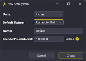 Setup ScanSystem Dialog