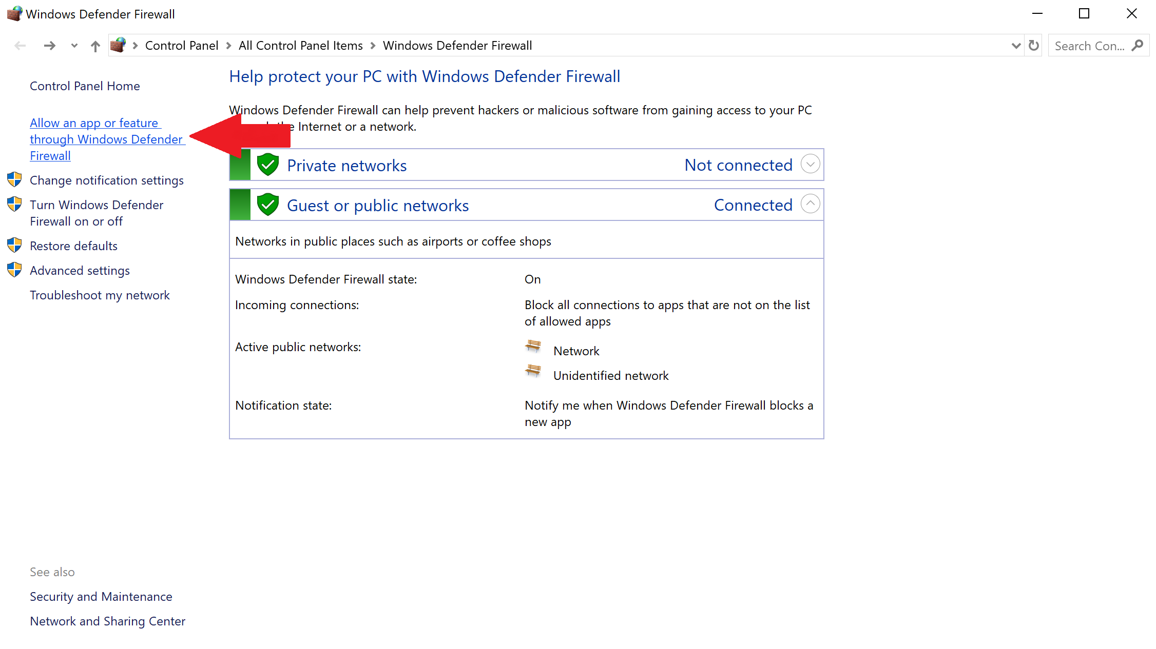 Whitelisting Step 1