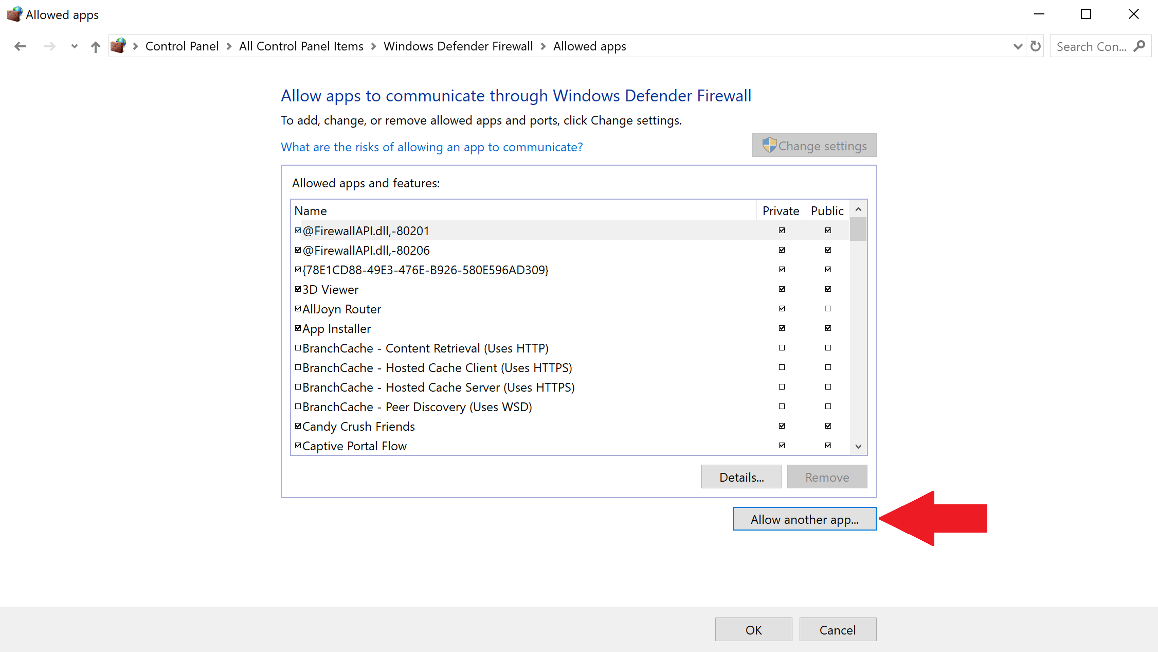 Whitelisting Step 1