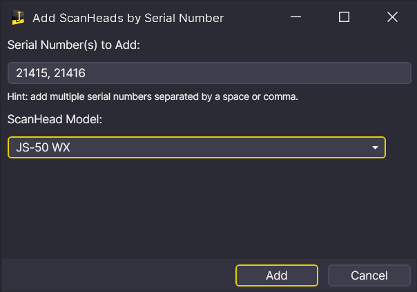 Add by Serial