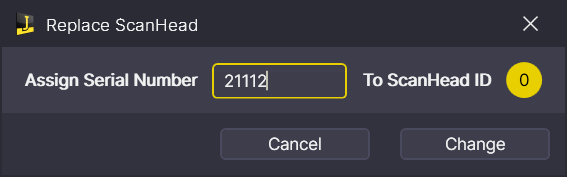 Replace ScanHead Dialog